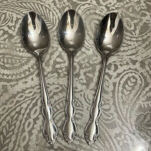 3 Retroneu stainless steel tea spoons 18-8 Korea‎ flower pattern